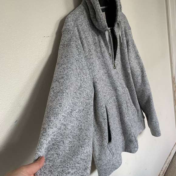 Original Weatherproof Vintage Sherpa Lined Hoodie Size M Heather Gray Pockets - Picture 4 of 7